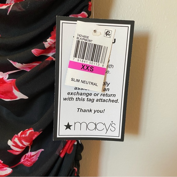 NWT Macys Bodycon Ruched Floral Dress -XXS - Picture 3 of 8
